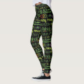 Leggings St. Patrick's Day Leprechaun Shamrock Vert Noir (Gauche)