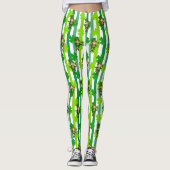 Leggings St. Patrick's Day Leprechaun Shamrock Vert Noir (Devant)