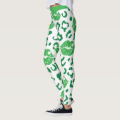 Leggings St. Patrick's Day Lips Kiss Green Shamrock Clover (Gauche)