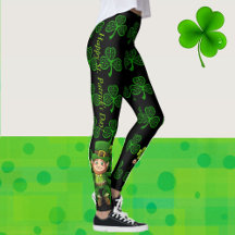 St. Patrick's Day Motif Shamrock vert et noir