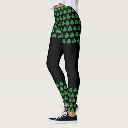 Leggings St. Patrick's Day Parties scintillant Shamrock Cut (Gauche)