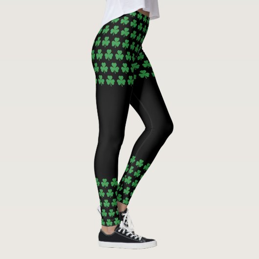 Leggings St. Patrick's Day Parties scintillant Shamrock Cut (Droite)