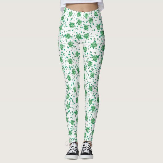 Leggings St. Patrick's Day, Shamrock celte vert (Devant)