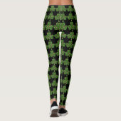 Leggings St. Patrick's Day Shamrock vert Floral Noir (Dos)
