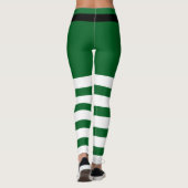 Leggings St. Patrick's Day Striped Green & White Leprechaun (Dos)