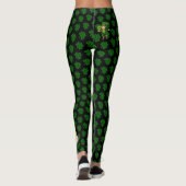 Leggings St Patrick's Day Vert & Noir Personnaliser le text (Dos)
