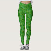 Leggings St. Patricks Green Shamrocks Lucky Clover Motif (Devant)
