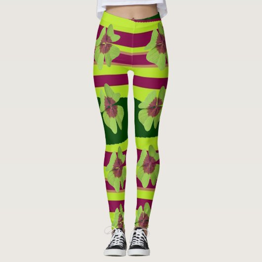Leggings St. Patrick's - Toutes les pattes Shamrocks de Clo (Devant)