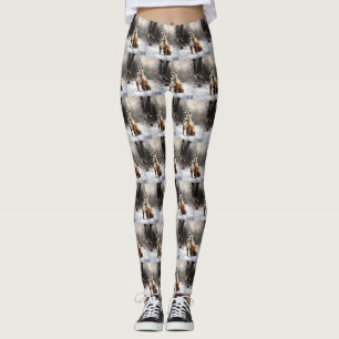 Leggings Staffordshire Bull Terrier Laisser neiger Noël