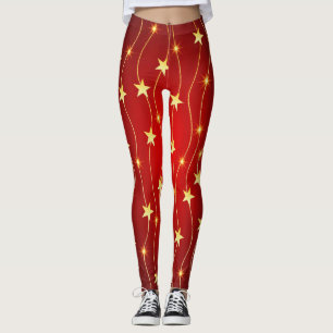 Leggings Star Adored Ruby Motif rouge