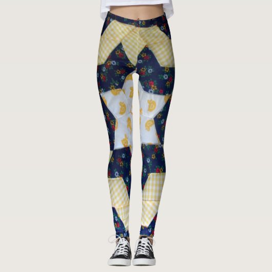 Leggings - Star Flower Quilt Pattern (Voorkant)