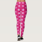 Leggings Star Motif Futuristic Pink Athletic (Dos)