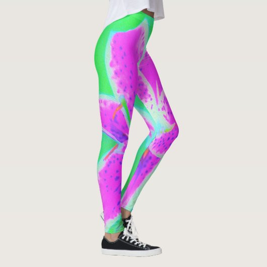 Leggings Stargazer rose chaud Lily sur Turquoise et vert (Droite)