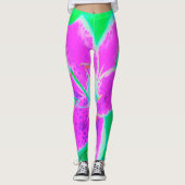 Leggings Stargazer rose chaud Lily sur Turquoise et vert (Devant)