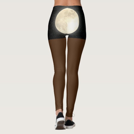 Leggings Starry Sky Moon Butt Jambes nues afro-américaines (Dos)