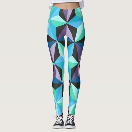 Leggings Stars Abstrait Géométrique (Devant)