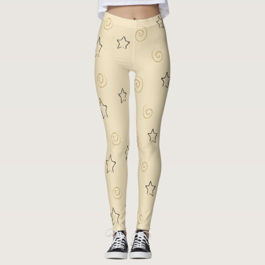 Leggings Stars Design en encre (Devant)
