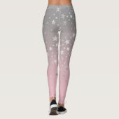Leggings Stars Gris Rose Ombre Design Chic Moderne tendance (Dos)