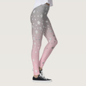 Leggings Stars Gris Rose Ombre Design Chic Moderne tendance (Droite)