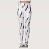 Leggings Statue De La Liberté 4 Juillet Parties scintillant (Devant)