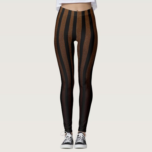 Leggings Steampunk Brown Black Stripes (Devant)