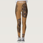 Leggings Steampunk Gears Rusty Vintage industriel (Devant)