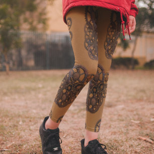 Leggings Steampunk Gears Rusty Vintage industriel
