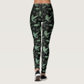 Leggings Steampunk Verdigris Bronze Crows et engrenages (Dos)