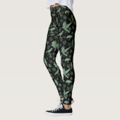 Leggings Steampunk Verdigris Bronze Crows et engrenages (Gauche)