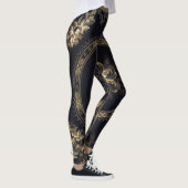 Leggings Steampunk Victoria bleu/noir (Droite)