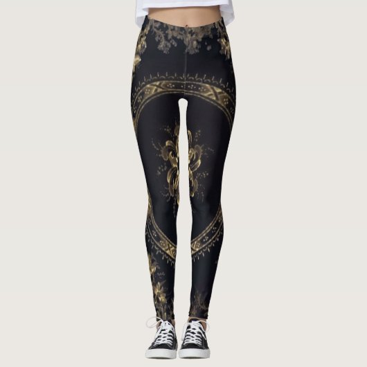 Leggings Steampunk Victoria bleu/noir (Devant)