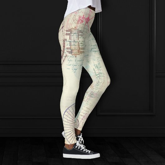 Leggings Steampunk victorien | Watercolor Grunge Pastel