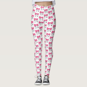 Leggings Stéthoscope Arc Rose et Blanc Médical