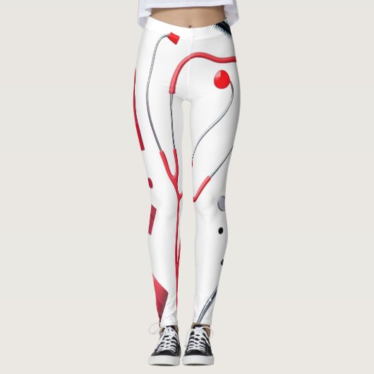 Leggings Stéthoscope et maquillage (Devant)