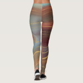 Leggings Strata automne | Terra Cotta Turquoise et Gold Aga (Dos)