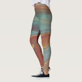 Leggings Strata automne | Terra Cotta Turquoise et Gold Aga (Gauche)