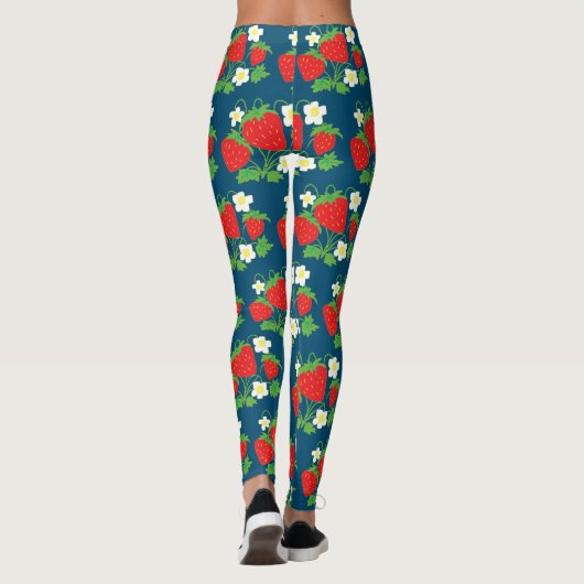 Leggings Strawberry and Flowers Pattern (Dos)