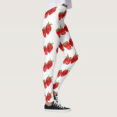 Leggings Strawberry Seamless Pattern – Cute Red Fruit on Wh (Droite)