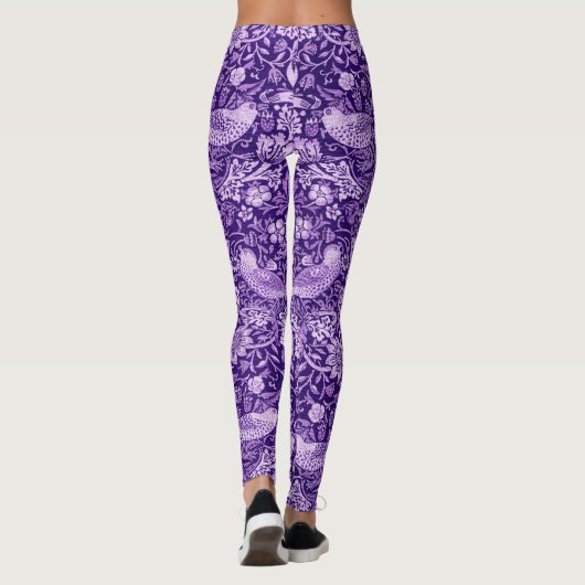 Leggings Strawberry Thief Purple, William Morris (Dos)