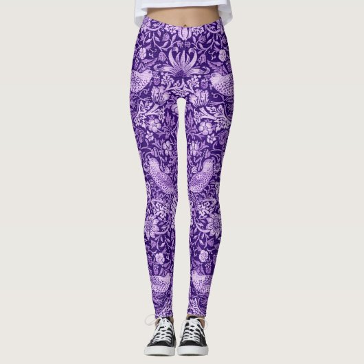 Leggings Strawberry Thief Purple, William Morris (Devant)