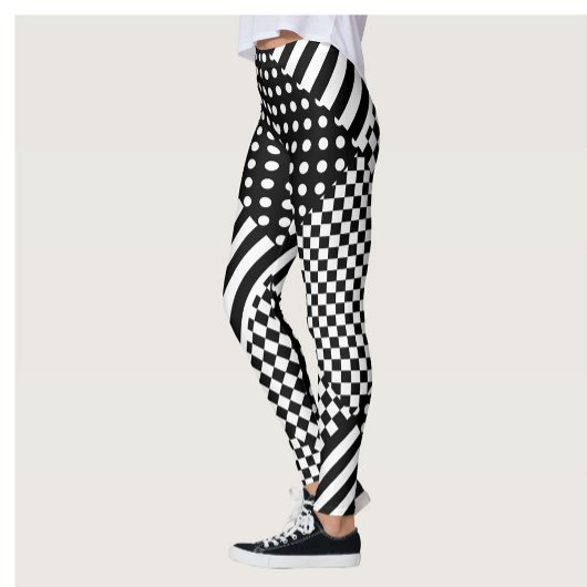 Leggings Stripes Check Harlequin Pois Conception mixte