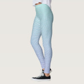 Leggings Stripes horizontales simples - Cool de dégradé ble (Gauche)