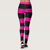 Leggings Stripes inégales - Magenta et noir (Dos)