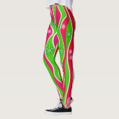 LEGGINGS STRIPES ROUGES, BLANCS ET VERTS DE NOËL (Gauche)