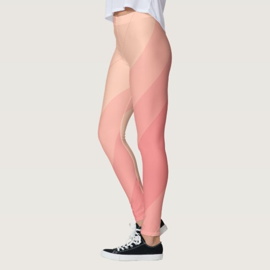 Leggings Stripes tendance Modèle Elégant Pastel Tons de Pêc (Gauche)