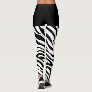 Leggings Stripes Zèbre Noir et Blanc sur