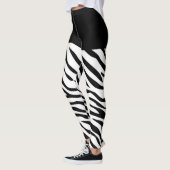 Leggings Stripes Zèbre Noir et Blanc sur (Gauche)