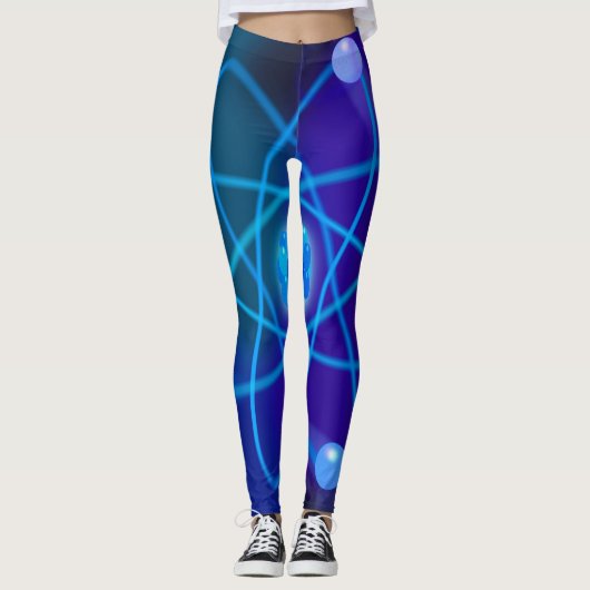 Leggings Structure atomique bleue (Devant)