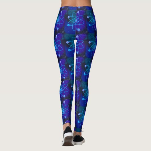 Leggings Structure atomique bleue (Dos)