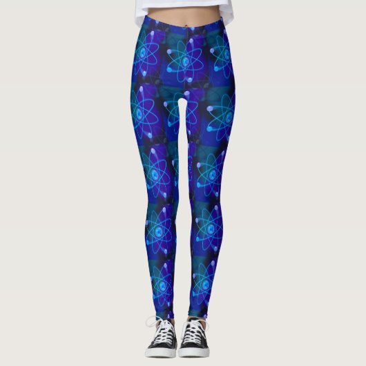 Leggings Structure Atomique Bleue Science (Devant)